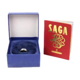 925 Sterling silver 'Saga' ring by David Andersen. Product specifications: Size: L / 5¾ Main photo of ring in original blue box with booklet on the Saga design range on the right.