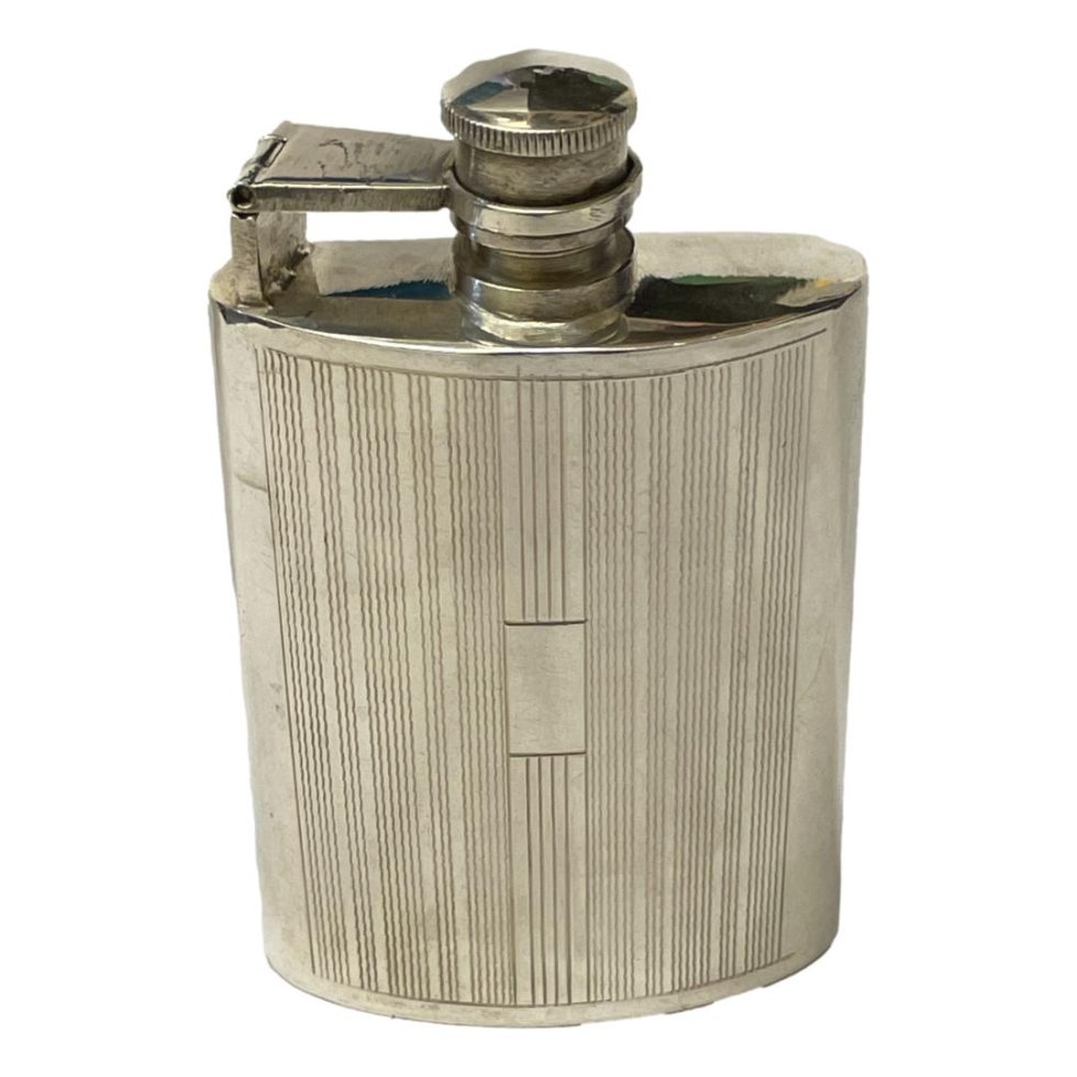 Main photo of flask seen from the front and showing the vacant panel.