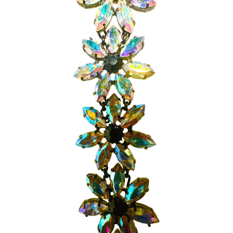 Close up of some of the crystal flowers hi-lighting the amazing colours of the aurora borealis crystals.