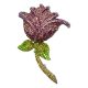 Main photo of brooch seen from the front with rose flower at the top of photo. This is the blingiest rose brooch you will ever know!