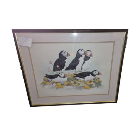 Main photo of the whole painting including the frame. The photo is taken at a slightly raised angle looking downward