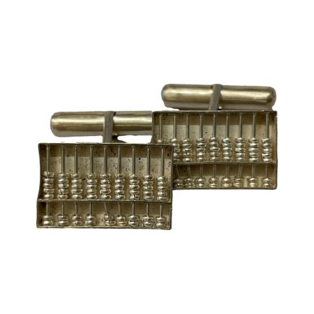 Main photo of both cufflinks shown from the front with one in front of the other.