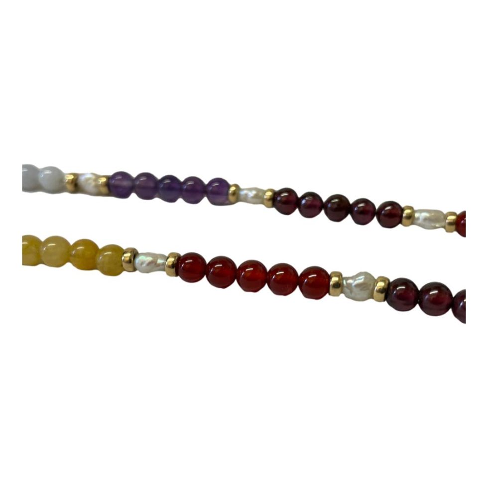 Close up of some of the beads showing the spacing.