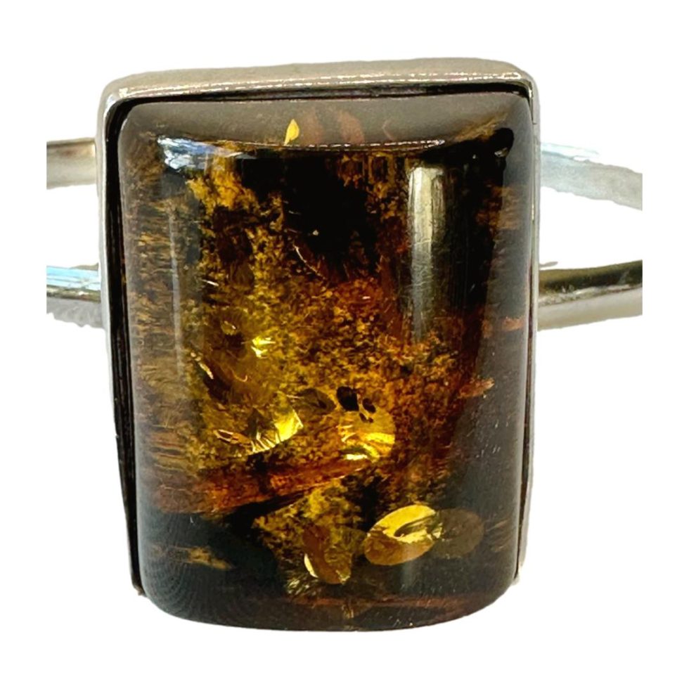 Close up photo of the large amber stone.