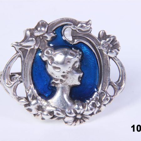 Sterling Silver & Enamel Brooch