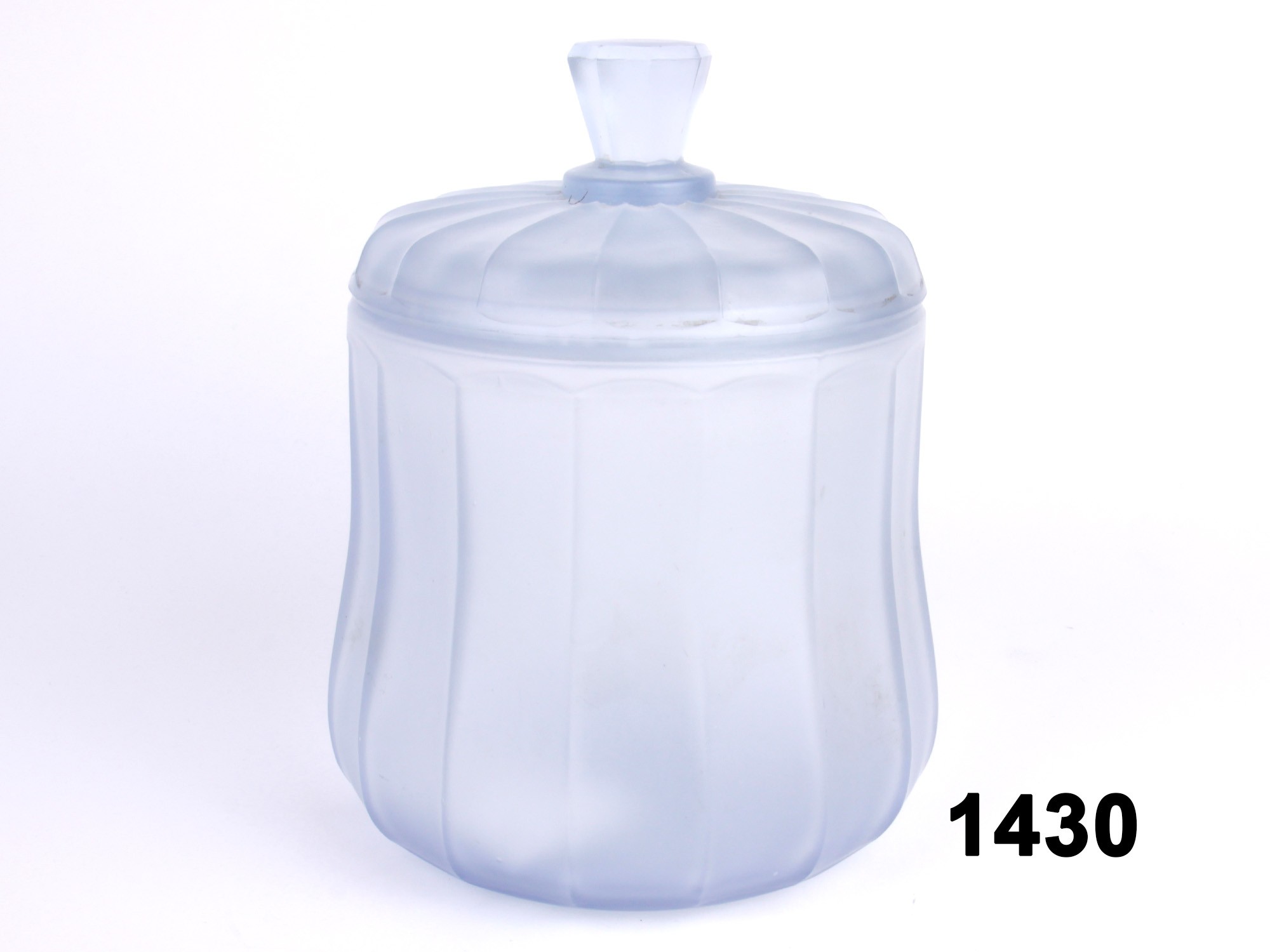 1930s Glass Biscuit Barrel