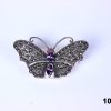 Silver & Amethyst Butterfly Brooch