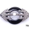 Art Deco Style Silver & Jet Brooch