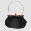 Vintage Black Satin Bag