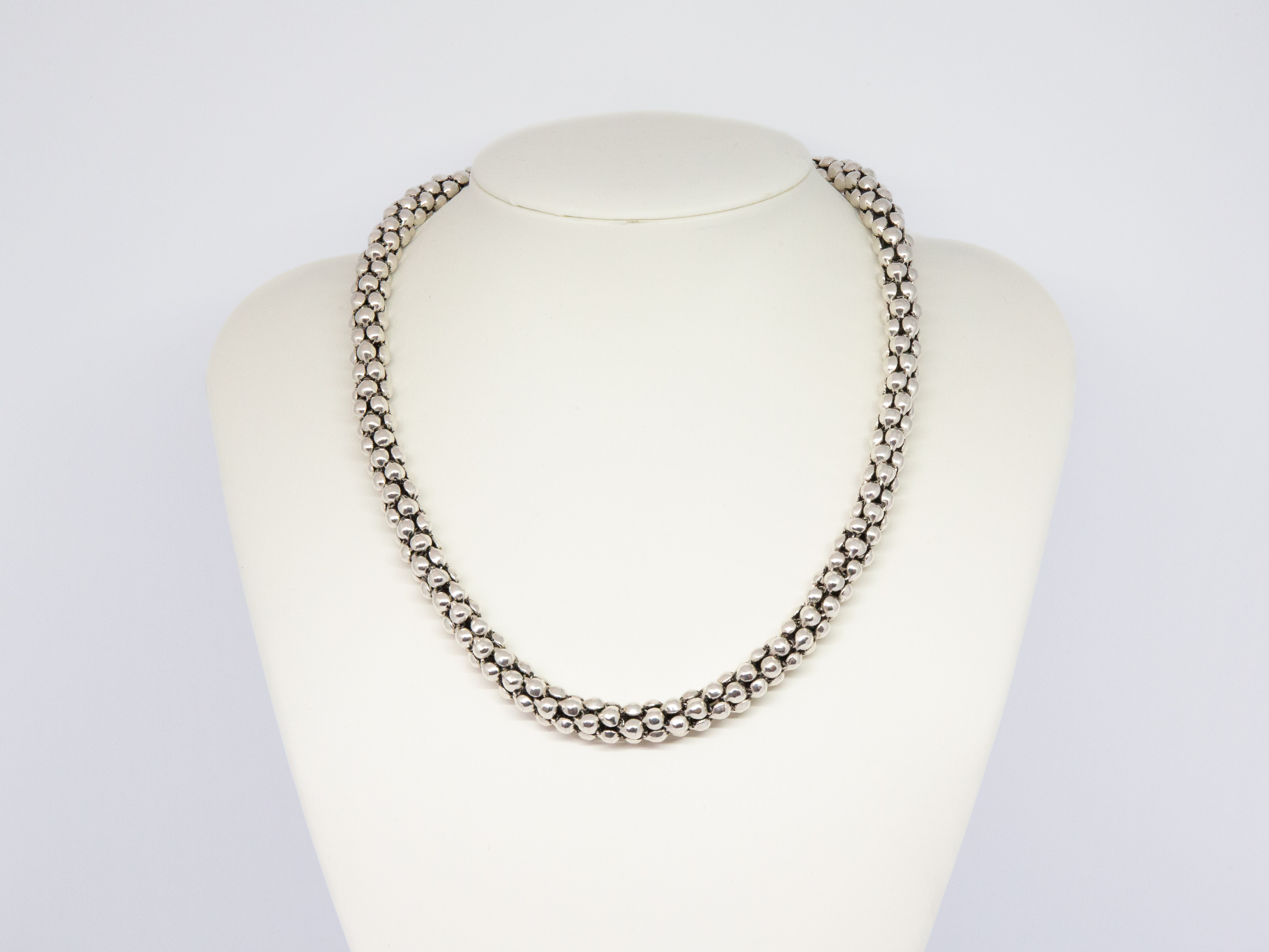 Modern Sterling Silver 'Bubbles' Necklace