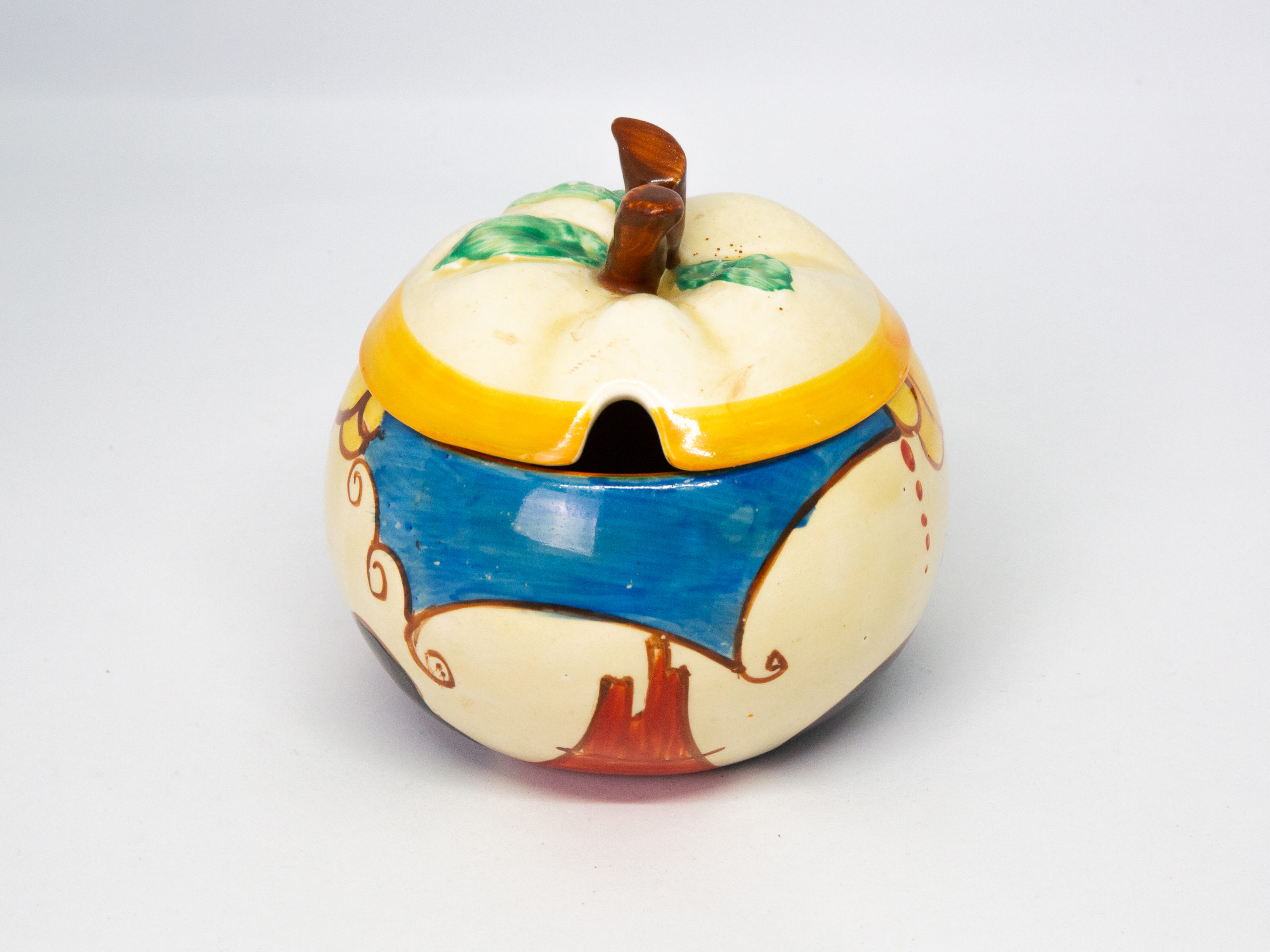Clarice Cliff Apple Shaped Preserve Pot