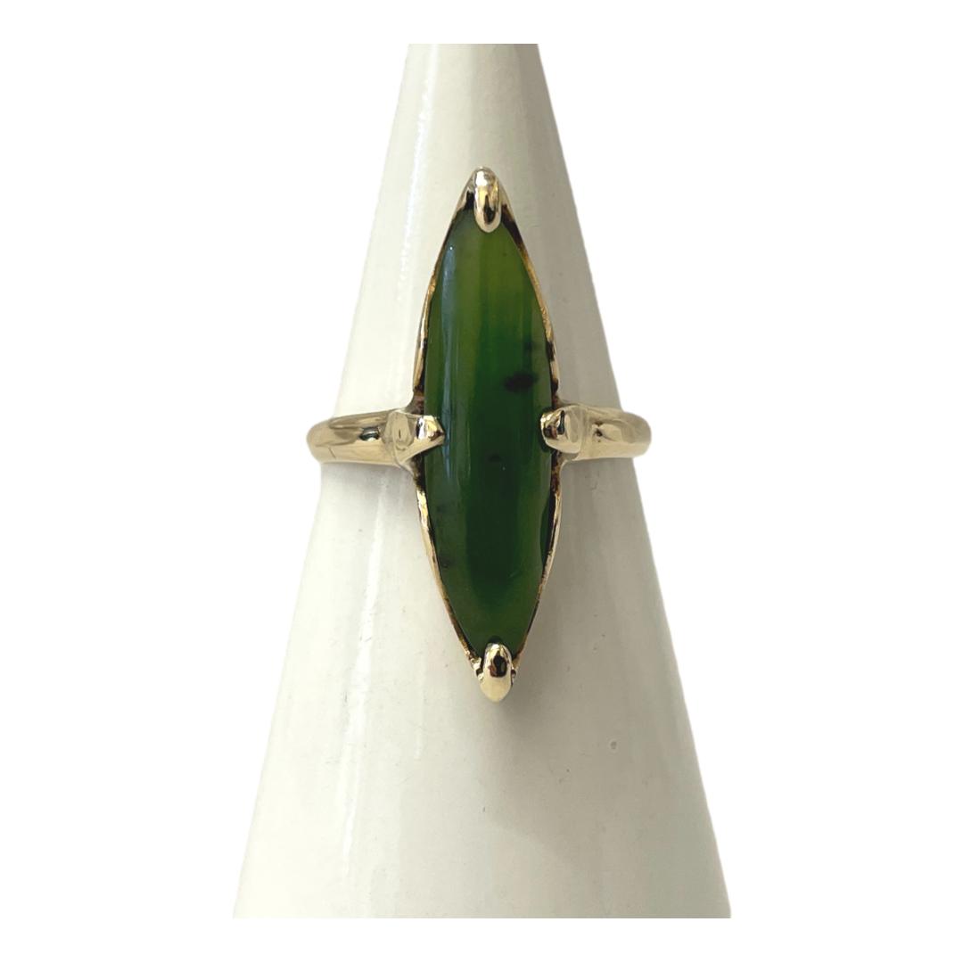 10kt Gold And Jade Ring