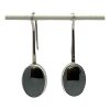 Modernist Silver Hematite Earrings