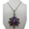 Statement charoite pendant on chain