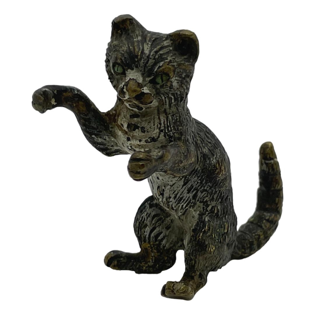 Small Antique Bronze Cat