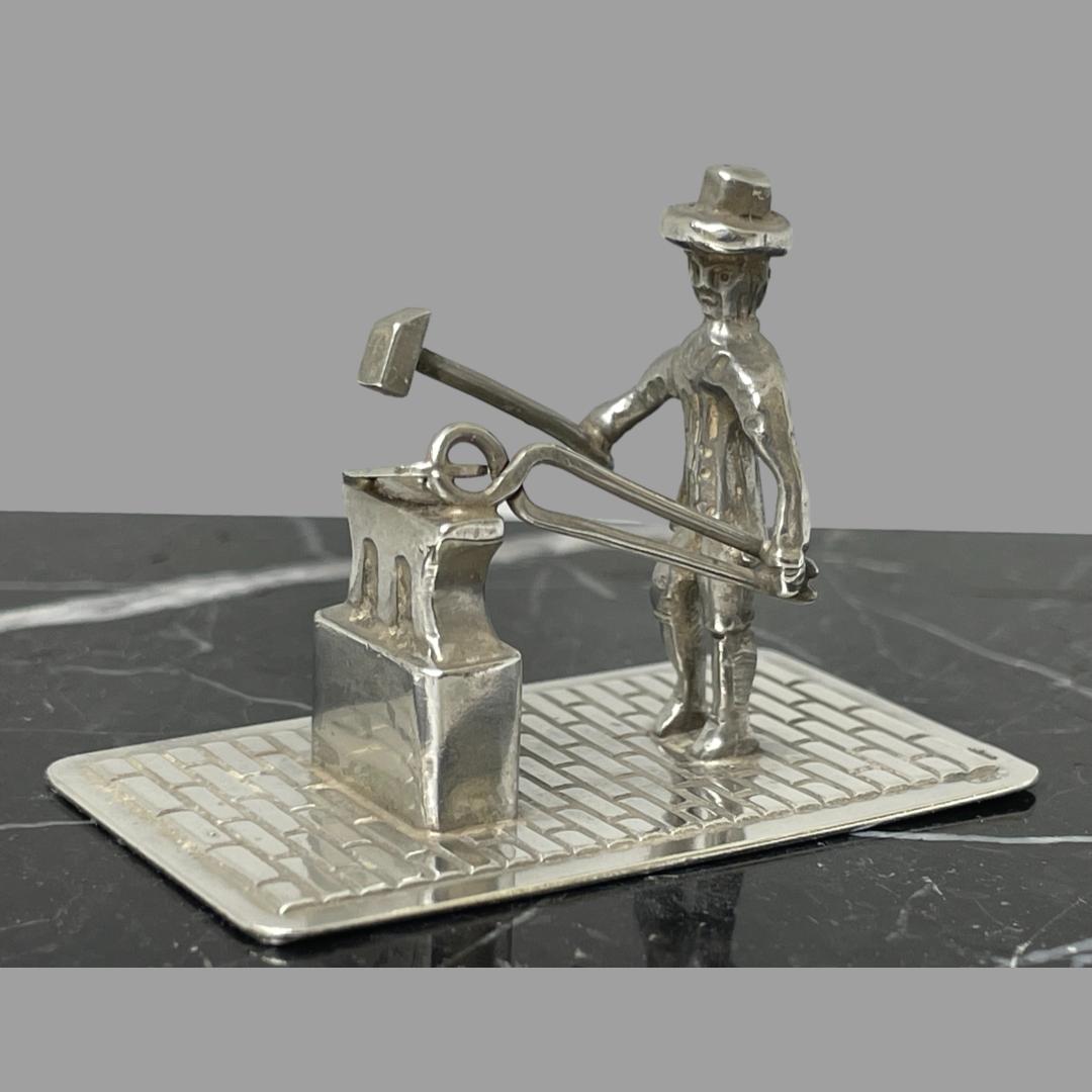 Dutch Silver Miniature Blacksmith