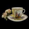 Antique Hand-Painted Dresden Cup & Saucer