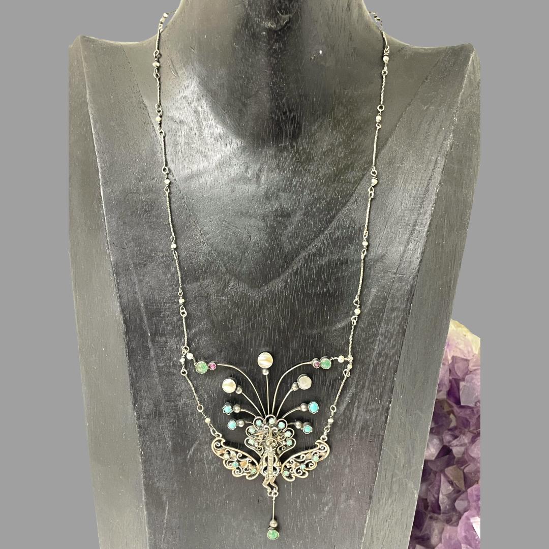 Antique French Peacock Necklace