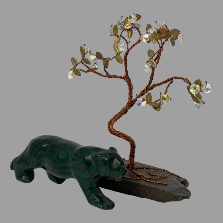 Carved Malachite Tiger