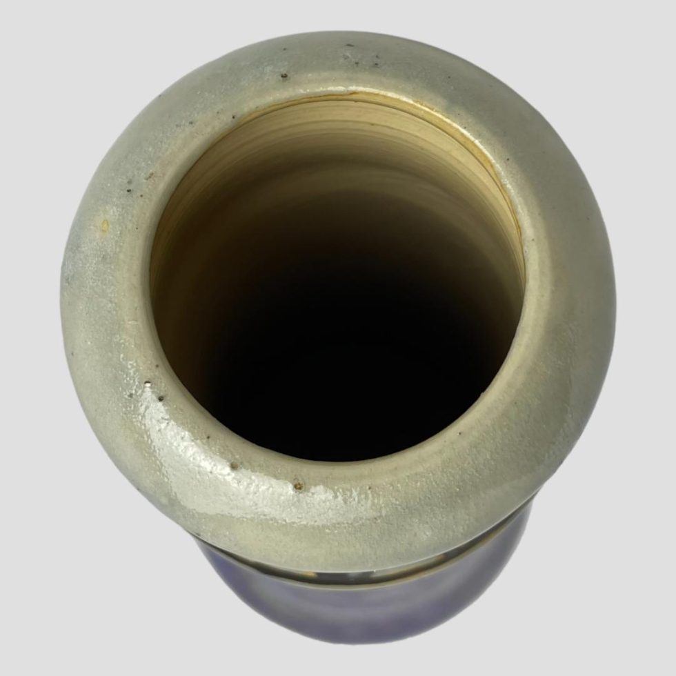 Photo looking into the mouth of the small Doulton chimney vase.